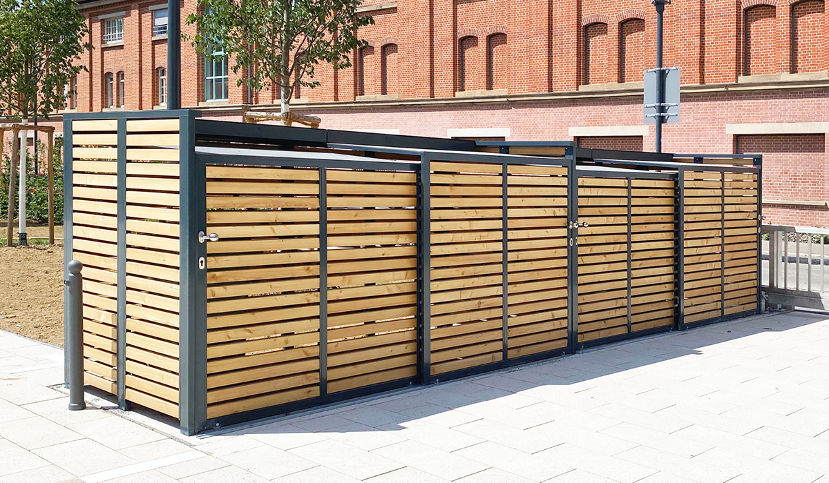 <h5>Mülltonnen-Boxen mit Schiebetür für Müllcontainer</h5>