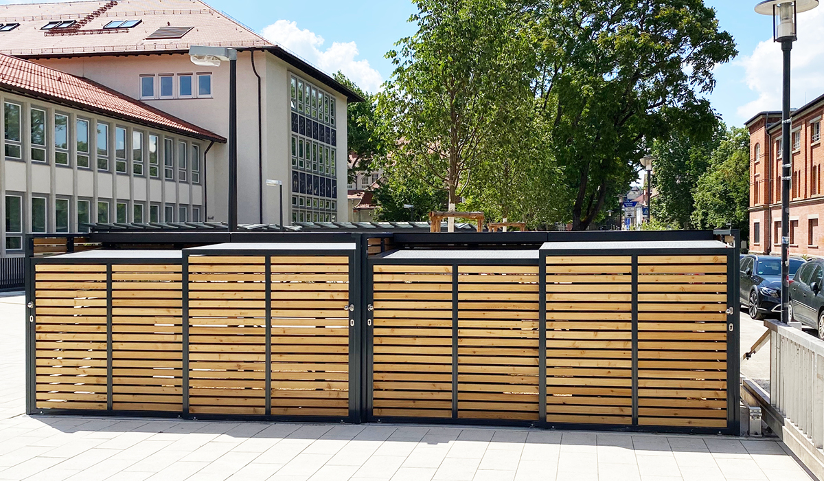 <h5>Mülltonnen-Boxen mit Schiebetür für Müllcontainer</h5>