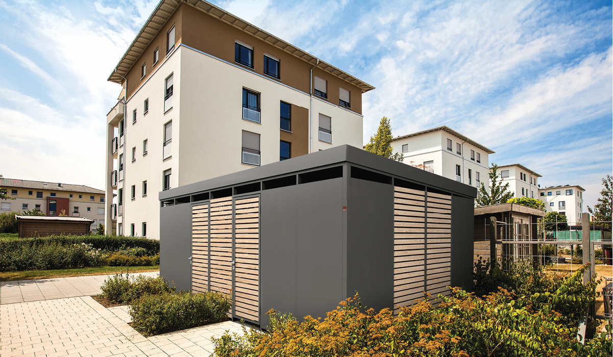 <h5>Mülltonnen-Einhausung Bauweise Modul Materialmix</h5>