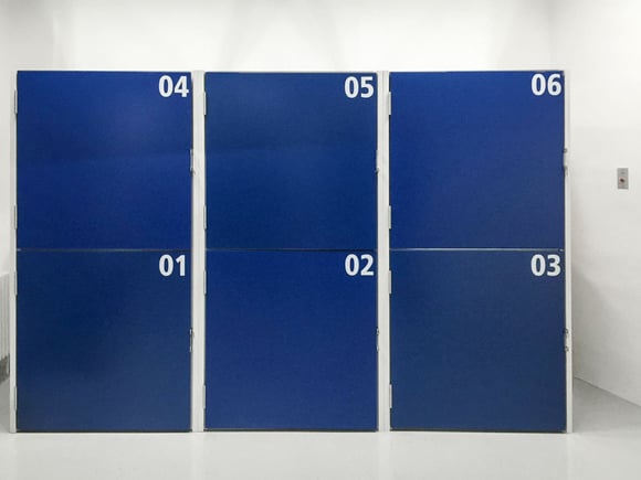 Lager-Box Nummerierung blau